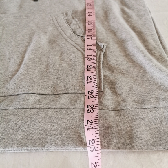 Make+Model Gray Ruffle Hooded Sweatshirt Size Med - Picture 8 of 9